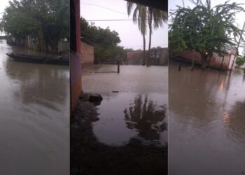 Zona rural de El Banco, inundada por el río Magdalena