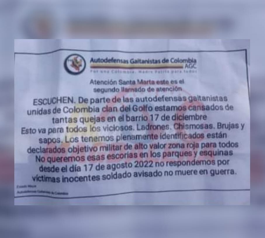 Zozobra en el barrio 17 de diciembre: anuncian «limpieza social» en panfleto