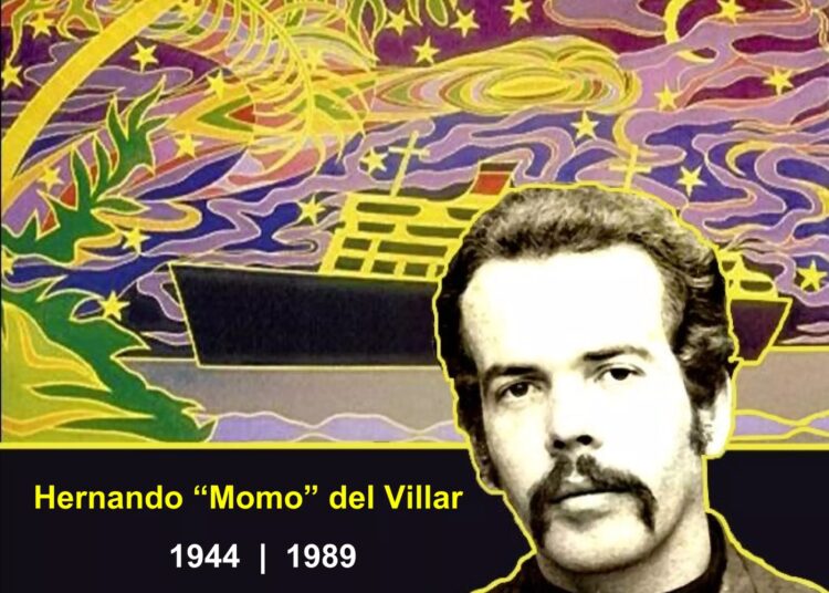 Foto: Presentación en el MAMB (Museo de Arte Moderno de Barranquilla) en el 2008; sobre la biografía de Momo del Villar hecha por Darío Rocha, artista visual.