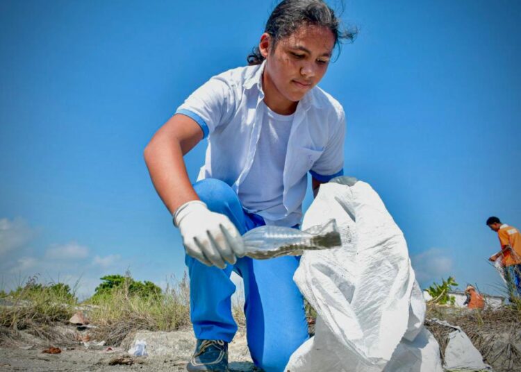 Dos toneladas de desechos plásticos recogidos en Tasajeras