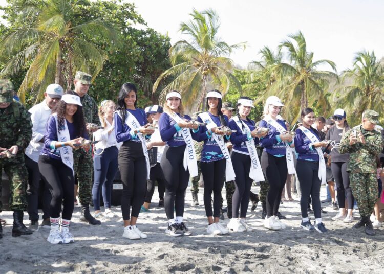 Candidatas a Capitana del Mar liberaron tortugas en playa del Batallón Córdova