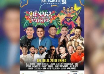 Eddy Herrera, Diego Daza y Alex Manga encabezan la programación del Caimán Cienaguero 2026