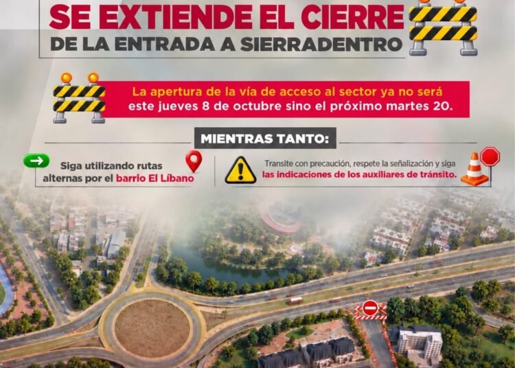 Obras en la entrada hacia Sierradentro continuarán hasta el 20 de octubre